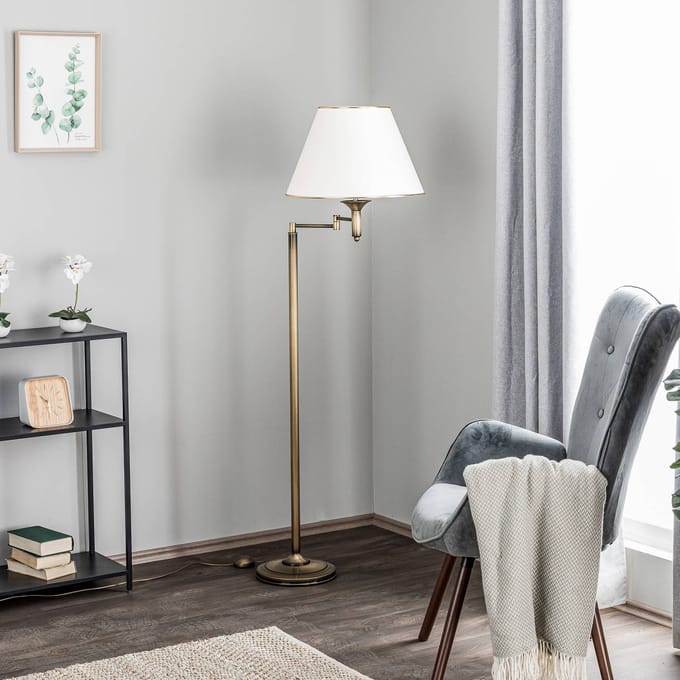 Jupiter Vloerlamp Birmingham gepatineerd met scharnier