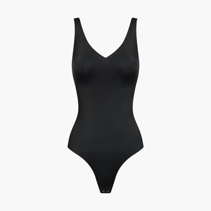 cfab - Vormgevend string body Zwart - Corrigerende Body - Naadlos - corrigerend ondergoed dames
