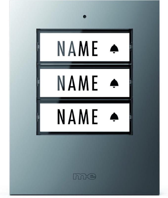 M-E BELL-503-TXS EXTRA Draadloze DEURBELDRUKKER - 3x drukknop - groot bereik - zilver - 41306