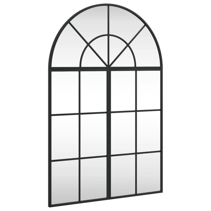 vidaXL - Wandspiegel - boog - 60x90 - cm - ijzer - zwart