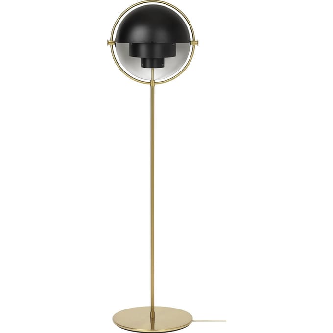 Gubi vloerlamp Multi-Lite, hoogte 148 cm, messing/zwart