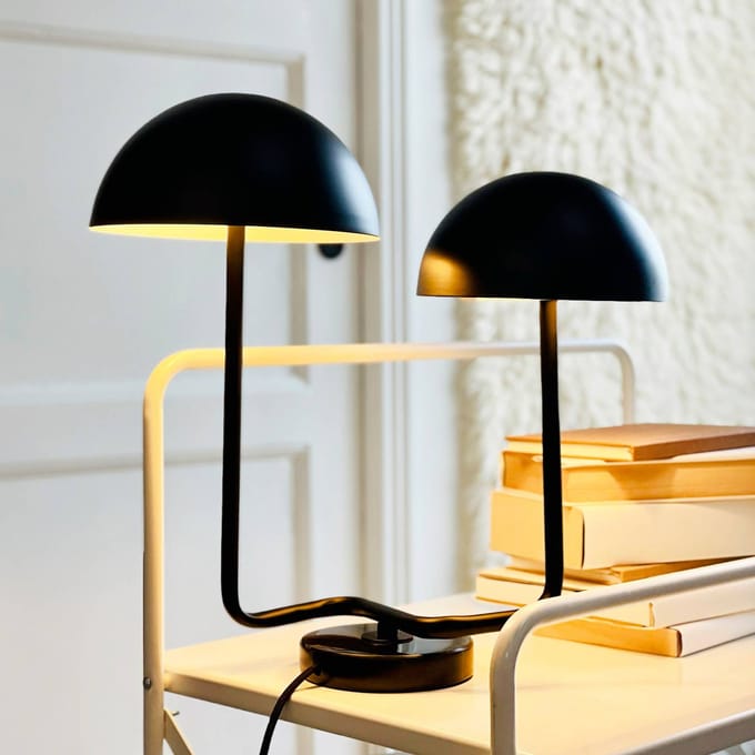 Dyberg Larsen tafellamp Cluster, zwart, metaal, 2-lamps.