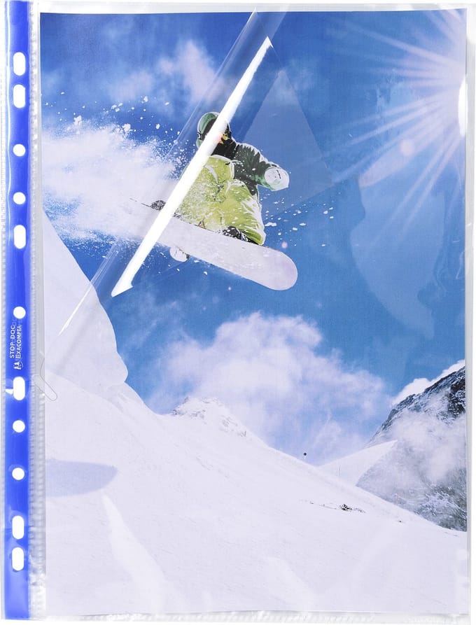 Exacompta Stop Doc® Pak van 100 geperforeerde showtassen - hoekopening - gladde PP 6/100ste - A4 - Transparant - 5870E