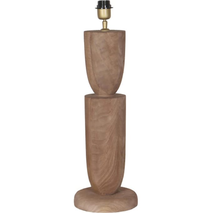 PTMD Lorinne Natural Mango Wood Table Lamp Double