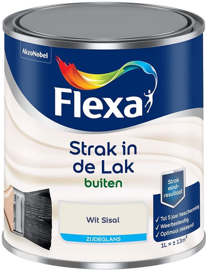 Flexa - Strak In De Lak Buitenlak Zijdeglans - Wit Sisal - Mengverf - 1 L