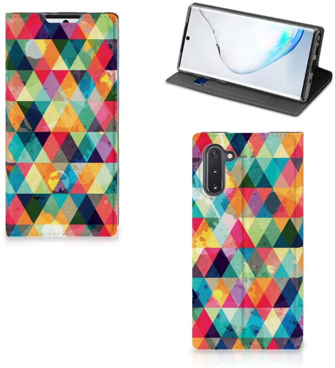 Samsung Galaxy Note 10 Hoesje met Magneet Geruit