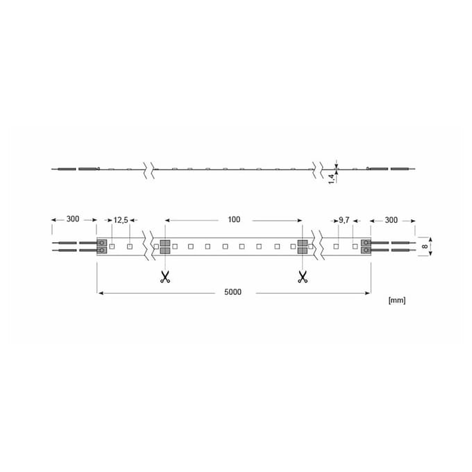 Radium Essence 1000 LED strip, 5 m, 40W, 2.700K