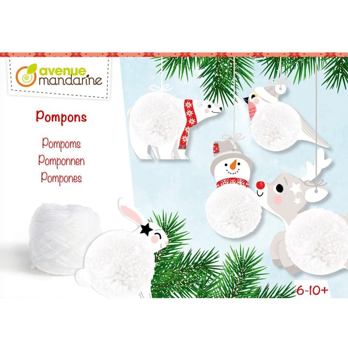 Creatieve doos met pompons om op te hangen Avenue Mandarine