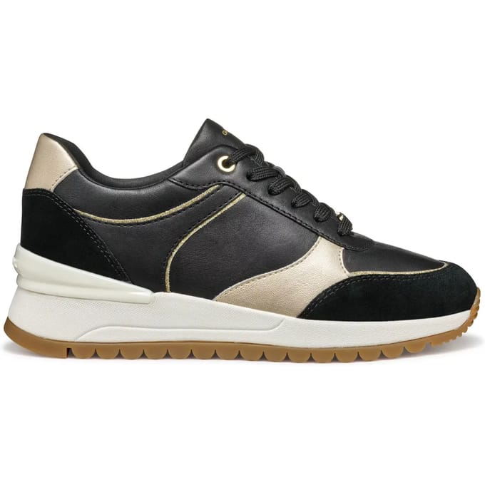 GEOX DESYA DAMES Sneakers - ZWART/LICHTGOUD - Maat 40