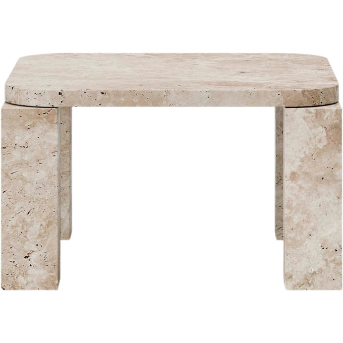 New Works Atlas Coffee Table - Unfilled Travertine - 60 x 60 cm
