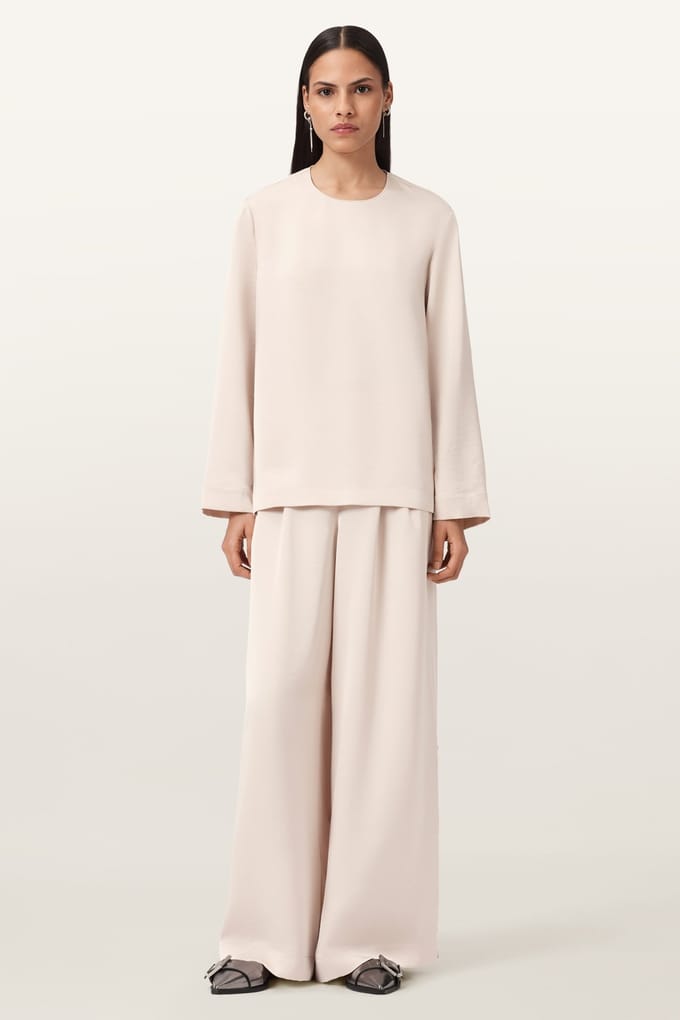 AllSaints Leanne Top Antique White Größe: 2 | Longsleeves Outlet | Damen | Weiß