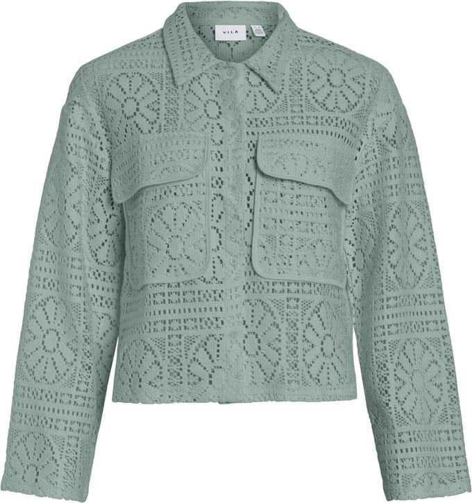 VILA - VIMERINDA CROCHET L/S SHIRT - NOOS - Dames - Blouses
