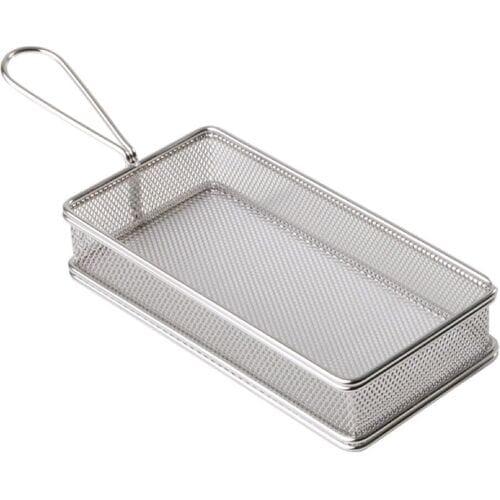 GGM Gastro (6 Stück) Servier Frittierkorb - SNACKHOLDER - Edelstahl - 215x105mm - Silber