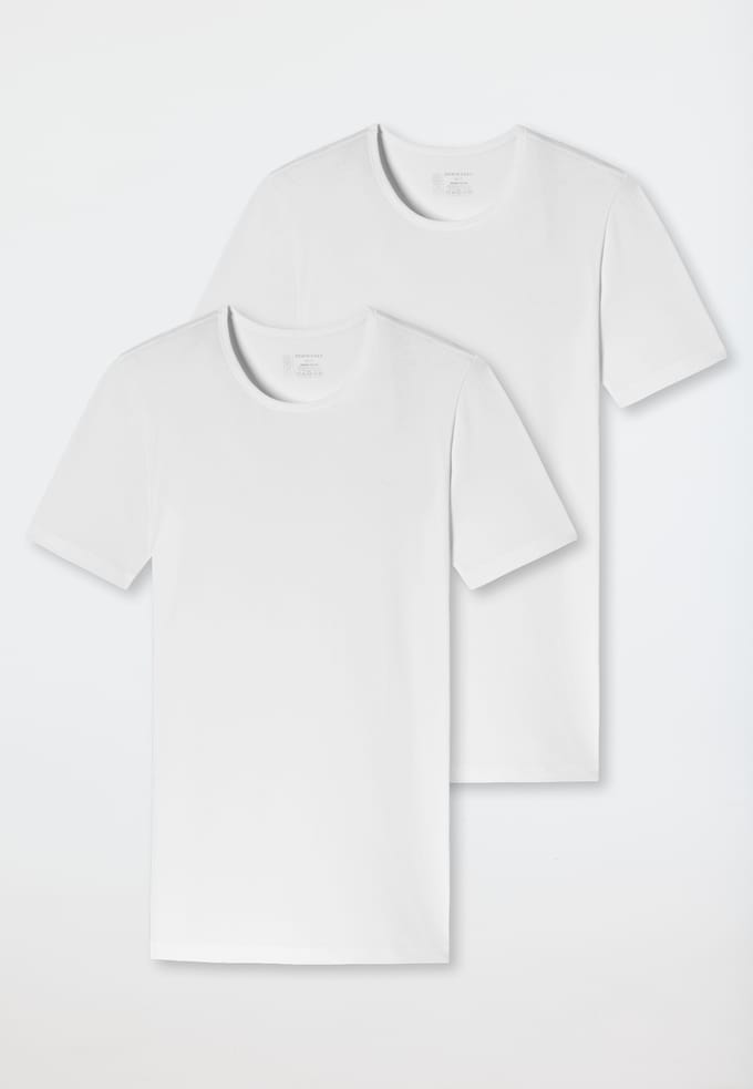 Shirts met korte mouwen, set van 2, ronde hals, wit  95/5 6
