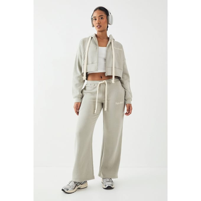 Dames DSGN Studio Contrast Trekkoord Rechte Pijp Jogger | Kaki | Maat: Medium