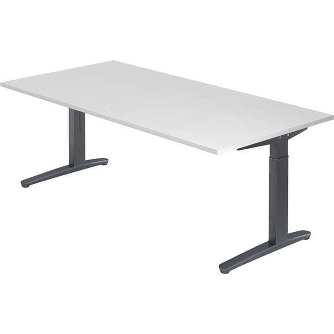 XTRA XB 2E GG | Bureau - Wit 200 x 100 Tafelhoogte I In hoogte verstelbaar