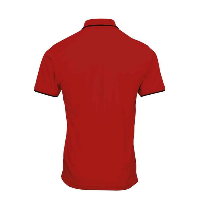 Premier Heren Coolchecker Contrast Pique Poloshirt (Rood/zwart)
