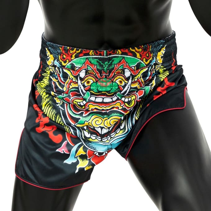 Fairtex BS1912 Kabuki - Muay Thai Spodenki - Elastaan - Handgemaakt - Uniek Design