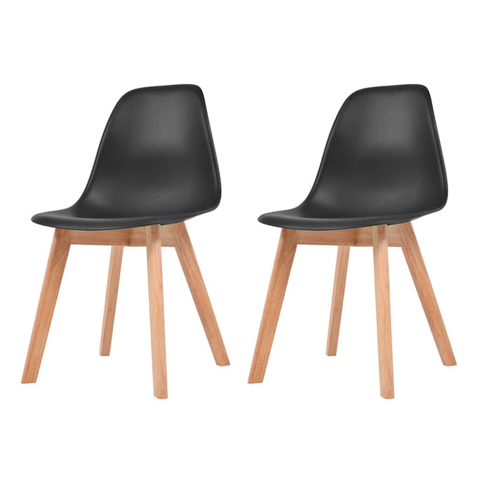 vidaXL - Eetkamerstoelen - 2 - st - kunststof - zwart