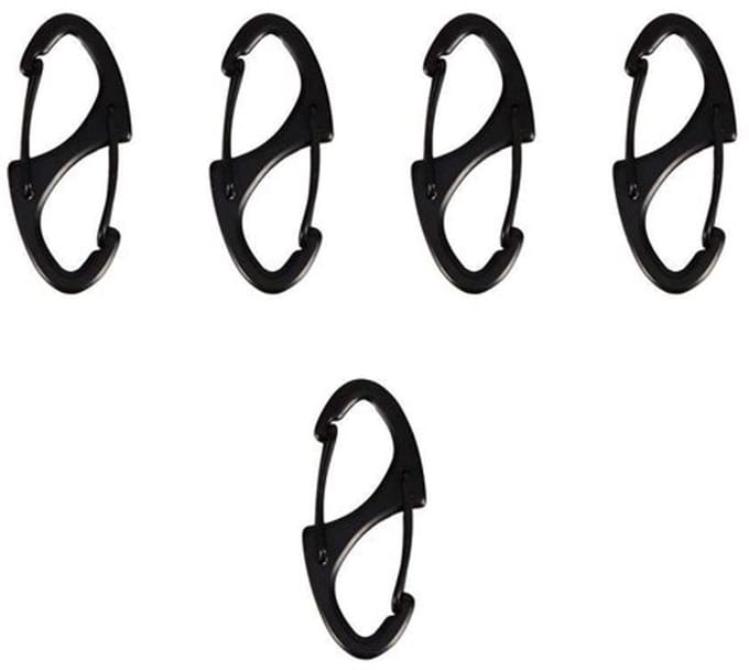 Dailygoody - Karabijnhaak Set - Snelsluiting - Robuust Metaal - Zwart