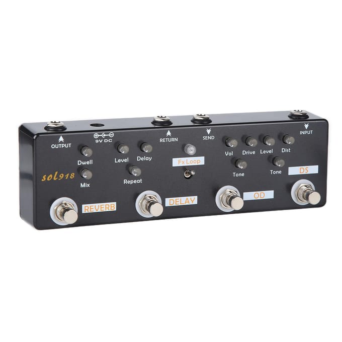 Gitaar Effectpedaal 5 Modi Reverb Delay Fx LOOP Distortion Overdrive Gitaar Stemaccessoires gray