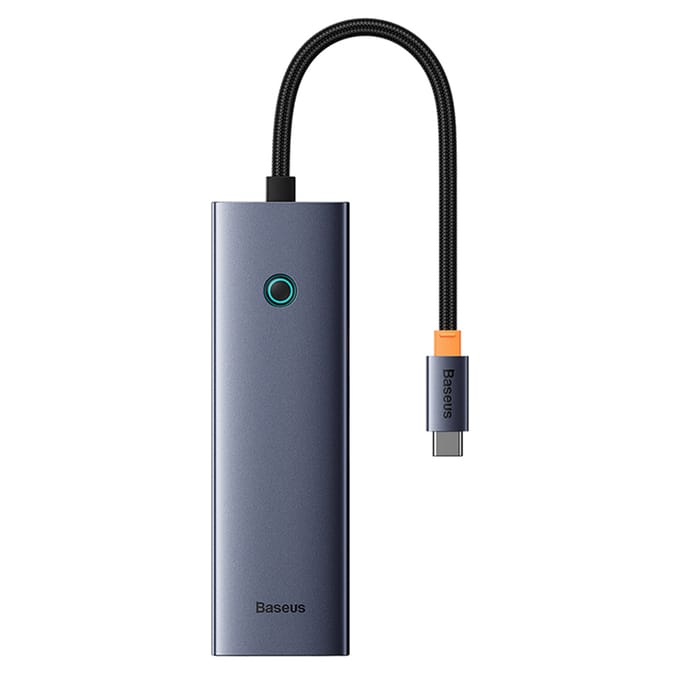 Hub USB-C Baseus UltraJoy, 3 x USB-A 3.0 - 1 x USB-C - 1 x HDMI - 1 x RJ45, Gri B00052807813-00
