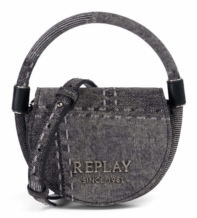 REPLAY schoudertas handtas Crossbody Bag Washed Black zwart
