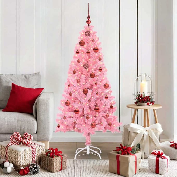 vidaXL - Kerstboom - Roze - 150 - cm - PVC