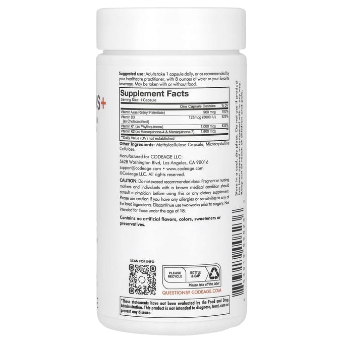 Vitamine A, D, K, 180 capsules