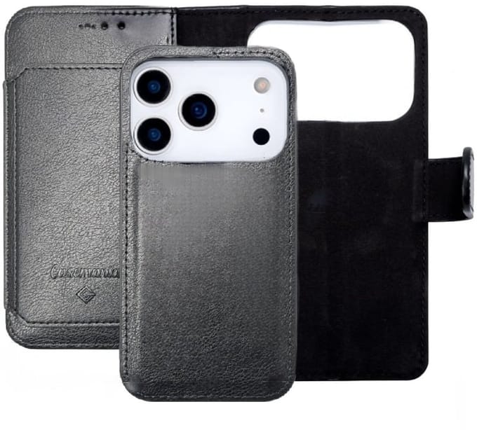 Cityhoesje-2-in-1Bookcase-6 Pasjes-iPhone 17 Pro-18 Pro-Zwart