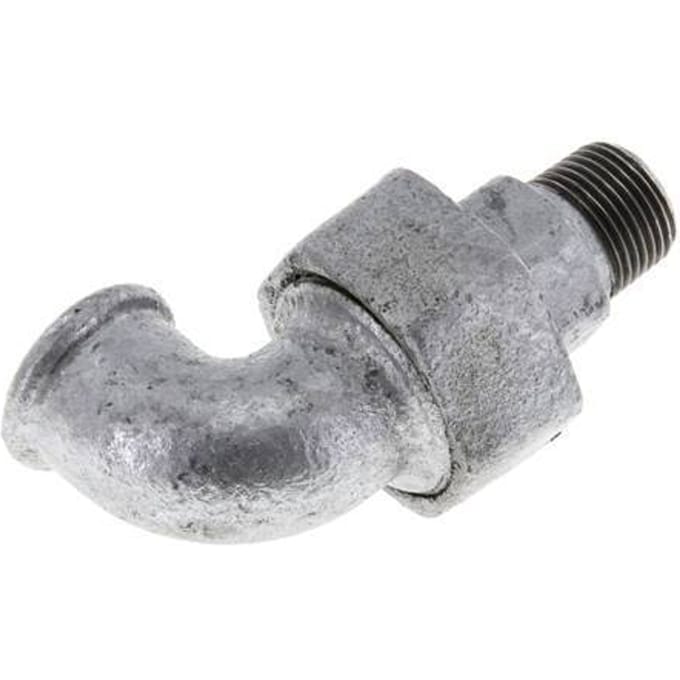 90° L-Koppeling Aansluiting 3/8'' Buitendraad R X Binnendraad Rp Gietijzer Conische Afdichting 25bar