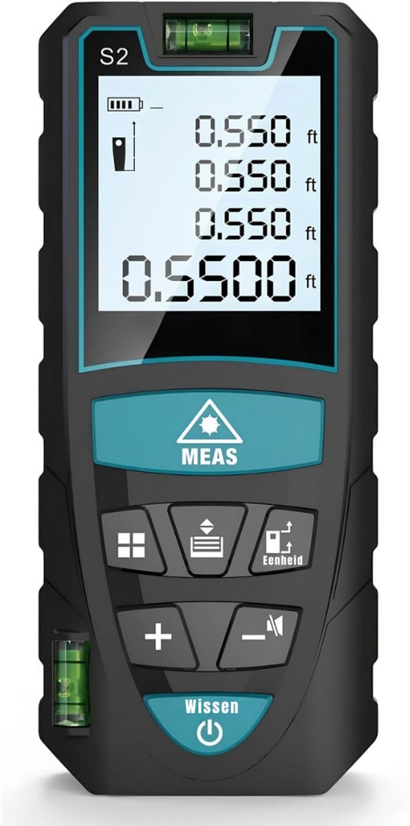 KAD® Leidingzoeker - Laser Meter 50M/165ft - Kruislijnlaser - Leidingdetector - Zwart - 11cm x 5cm x 3cm