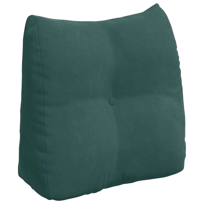 vidaXL - Rugkussen - Donkergroen - 45 - x - 50 - x - 24 - cm - Fluweel