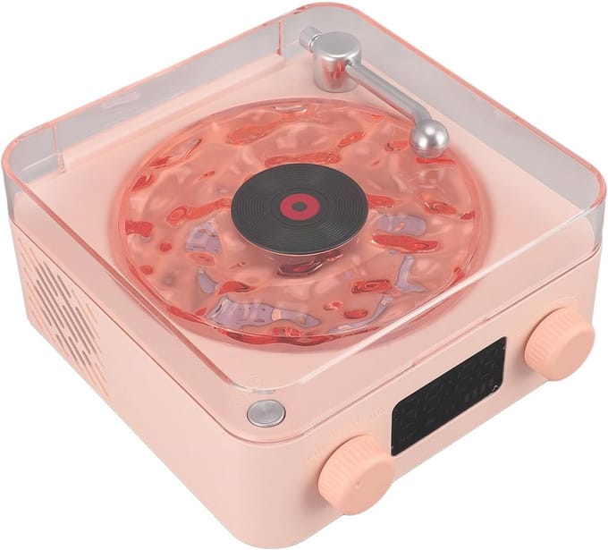 Vintage Bluetooth Speaker met Nachtlampje en Tijdweergave