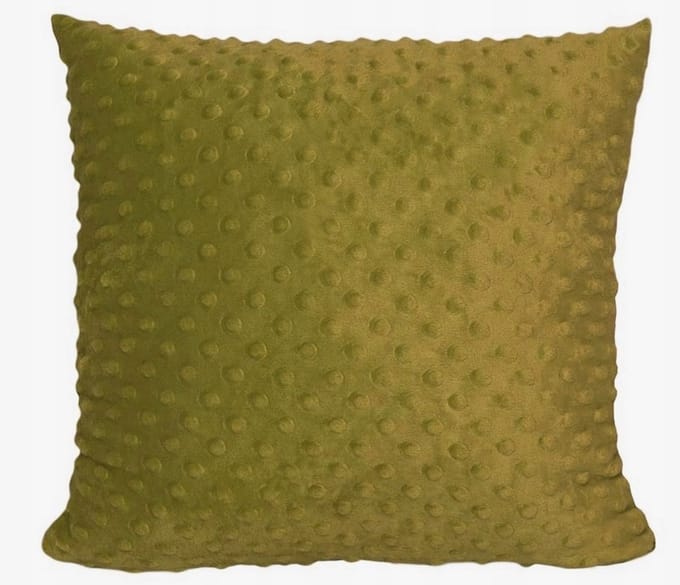 Minky Kussenhoes 40x40cm Olijfgroen met Bubbelpatroon