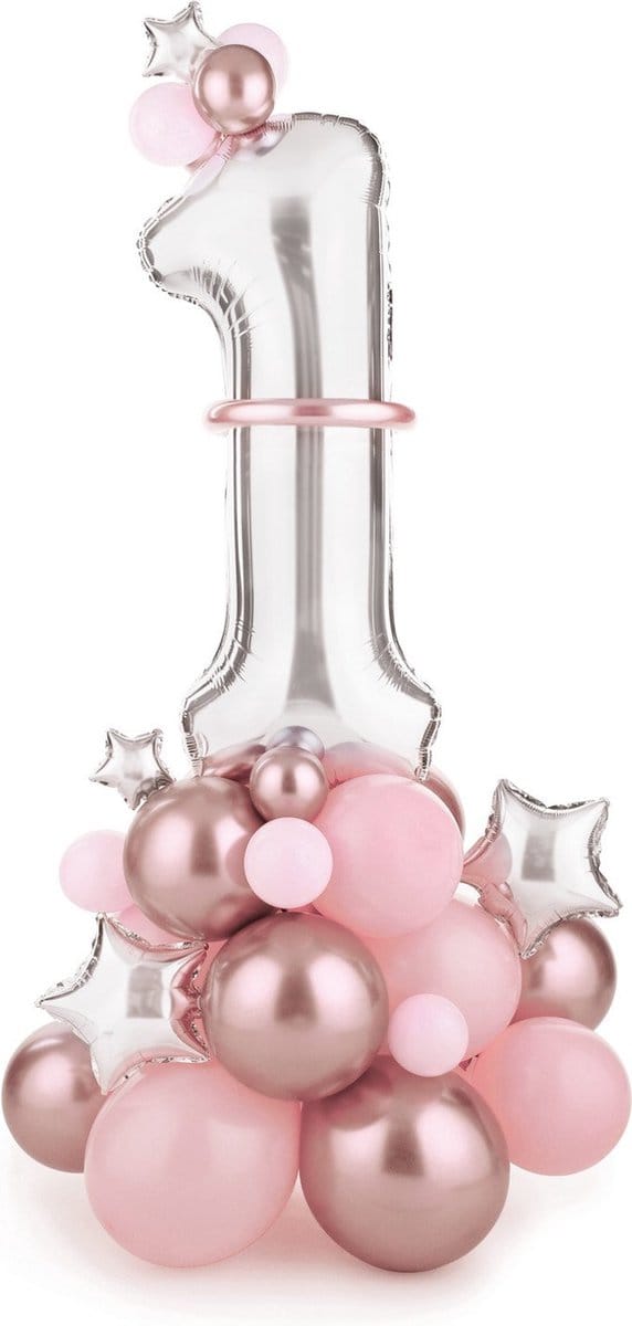 Partydeco - ballonnen - ballonboeket roos 1 - 90 x 140 cm