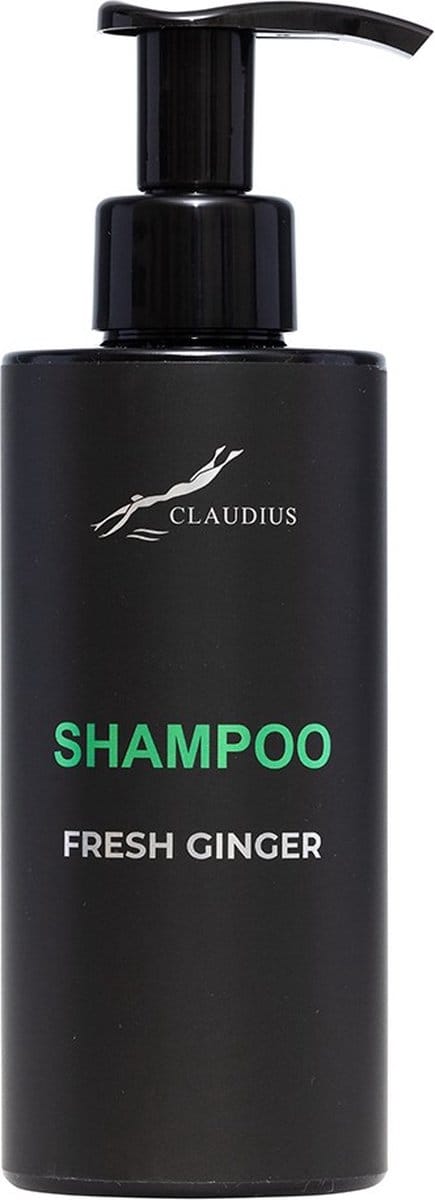 Shampoo Fresh Ginger 300 ml - met pomp - zwarte fles - haarverzorging