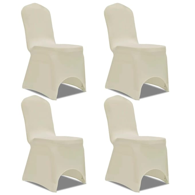 vidaXL - Stoelhoes - stretch - 4 - stuks - Crèmekleurig