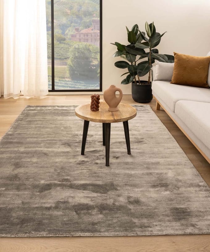 Viscose vloerkleed - Pearl zilver 80x150