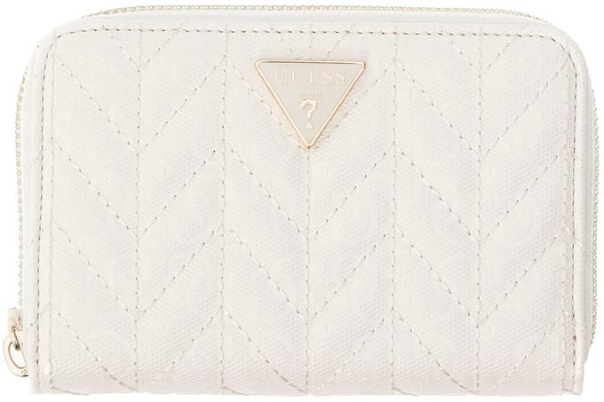 GUESS portemonnee Stacey SLG Zip Around Wallet Cream White crème