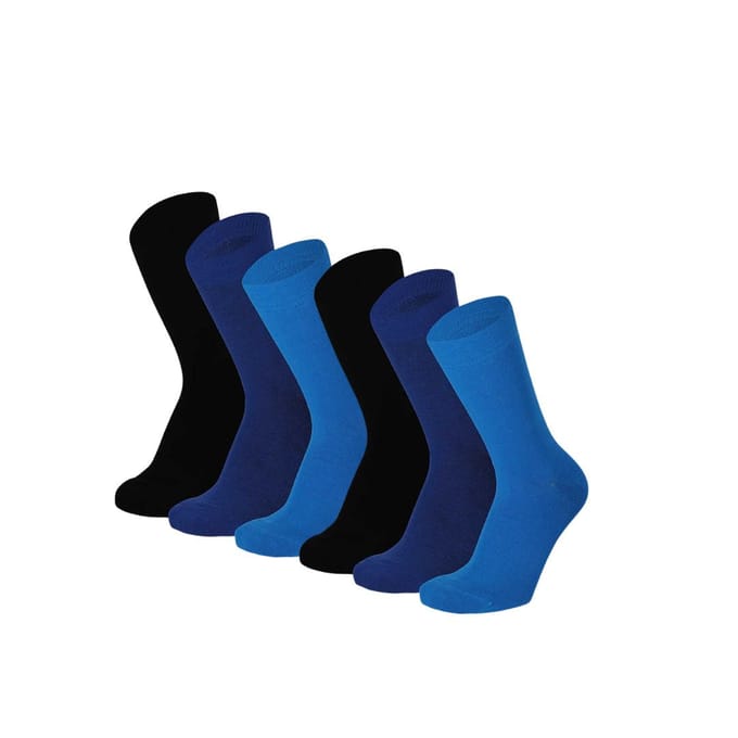 Bamboe sokken  - Kleurvol - Unisex - 6-Pack - Multi Blauw - Multi Blauw / 43/46