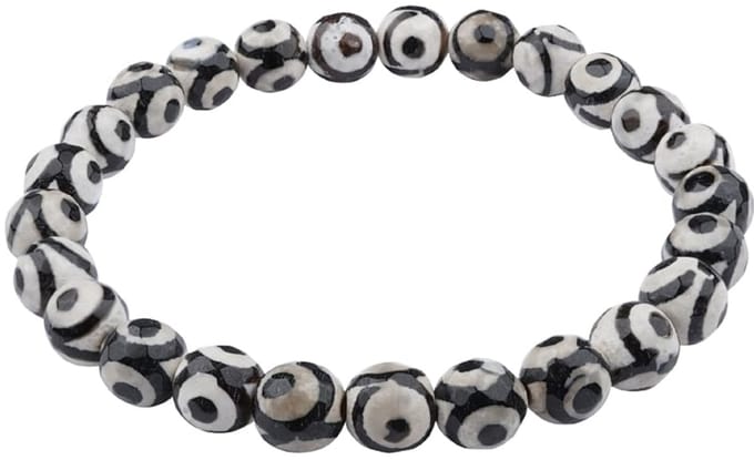 Armband Agaat Zwart Wit 8 mm