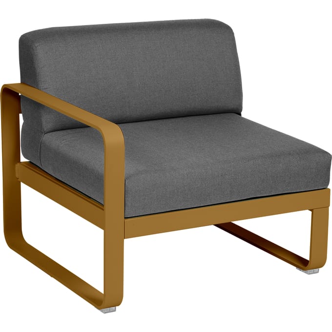Fermob BELLEVIE Fauteuil Module links - D2 peperkoek - A3 grafietgrijs