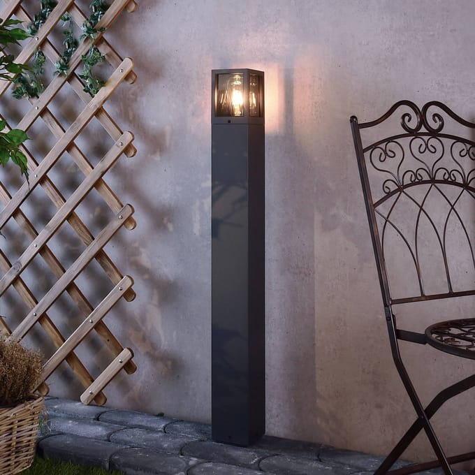 Deko-Light Facado II tuinpadverlichting, hoogte 100 cm, grijs/rook 11 x 11 cm IP65