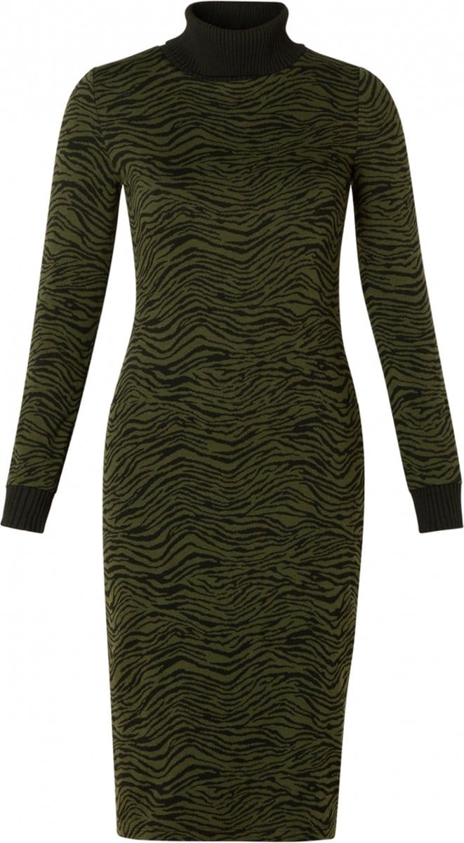YESTA Vimala Jurk - Army Green/Black - maat 0(46)