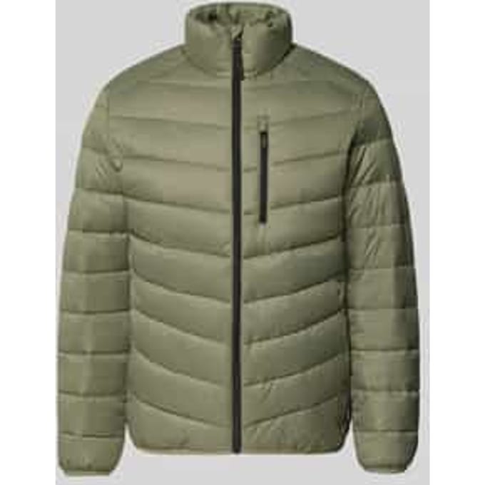 Regular fit gewatteerd jack met verticale borstzak met rits