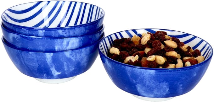 Set van 4 kommen 14cm gestreept Seaside - Ritzenhoff 270259