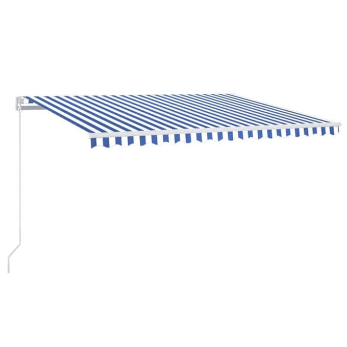 vidaXL - Uitschuifbare - luifel - Blauw - en - Wit - 400 - × - 300 - cm