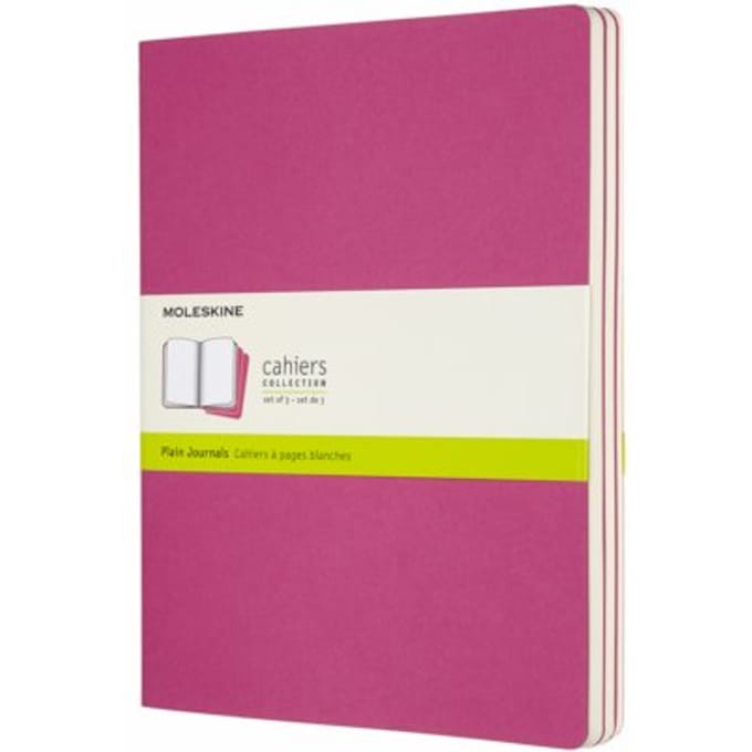 Moleskine cahier journal soft cover xl kinetic roze blanco à 3 stuks