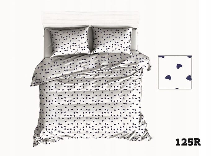 Katoenen Kinderbeddengoed 90x120cm Wit Hartjes